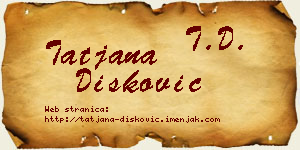 Tatjana Dišković vizit kartica